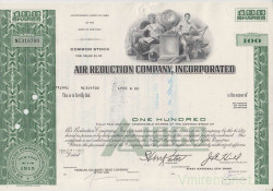 Акция. США. "AIR REDUCTION COMPANY, INCORPORATER". 100 акций 1969 год.
