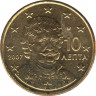 Монета. Греция. 10 центов 2007 год. ав.
