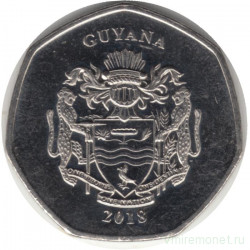 Монета. Гайана. 10 долларов 2018 год.