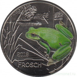 Монета. Австрия. 3 евро 2018 год. Лягушка.