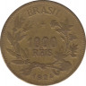 Монета. Бразилия. 1000 рейсов 1924 год. ав.