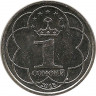 Монета. Таджикистан. 1 сомони 2018 год.