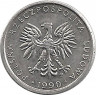 Реверс.Монета. Польша. 1 злотый 1990 год.