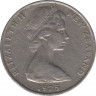 Монета. Новая Зеландия. 10 центов 1975 год. ав.