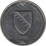  Монета. Босния-Герцеговина. 1 конвертированная марка 2002 год. ав.
