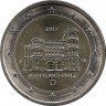 Аверс. Монета. Германия. 2 евро 2017 год. Рейнланд-Пфальц (J).