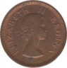 Монета. Южно-Африканская республика (ЮАР). 0.25 пенни 1955 год. рев.