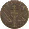Монета. Италия. 10 чентезимо 1939 год. Алюминиевая бронза. ав.