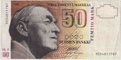 Банкнота. Финляндия. 50 марок 1986 год. Тип 118 (14).