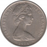 Монета. Новая Зеландия. 10 центов 1974 год. ав.