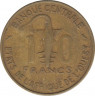 Монета. Западноафриканский экономический и валютный союз (ВСЕАО). 10 франков 1959 год. рев.
