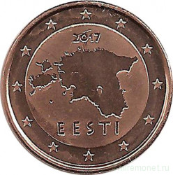 Монета. Эстония. 1 цент 2017 год.