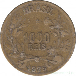 Монета. Бразилия. 1000 рейсов 1925 год.