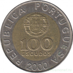Монета. Португалия. 100 эскудо 2000 год.