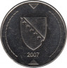  Монета. Босния-Герцеговина. 1 конвертированная марка 2007 год. ав.