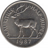 Монета. Маврикий. 1/2 рупии 1987 год. ав.