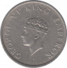 Монета. Британская Индия. 1/2 рупии 1946 год. рев.