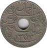 Монета. Тунис. 10 сантимов 1938 год. рев.
