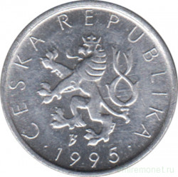 Монета. Чехия. 10 геллеров 1995 год.