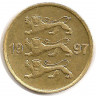 Монета. Эстония. 10 сентов 1997 год. ав