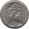 Монета. Фиджи. 5 центов 1982 год. ав.