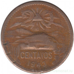 Монета. Мексика. 20 сентаво 1943 год. 