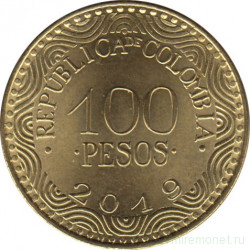 Монета. Колумбия. 100 песо 2019 год.