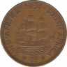 Монета. Южно-Африканская республика (ЮАР). 1 пенни 1951 год. ав.