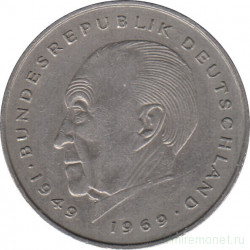 Монета. ФРГ. 2 марки 1979 год. Конрад Аденауэр. Монетный двор - Гамбург (J).