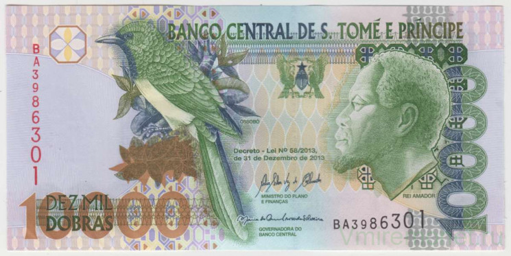 Банкнота. Сан Томе и Принсипи. 10000 добр 2013 год. Тип 66c.