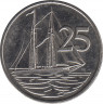 Монета. Каймановы острова. 25 центов 2013 год. ав.