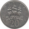 Монета. Ямайка. 20 центов 1987 год. рев.