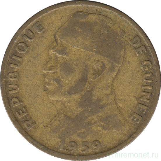 Монета. Гвинея. 10 франков 1959 год.
