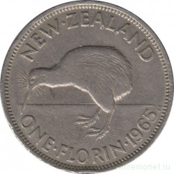 Монета. Новая Зеландия. 1 флорин 1965 год.