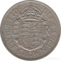 Монета. Великобритания. 1/2 кроны (2.5 шиллинга) 1963 год.