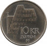 Монета. Норвегия. 10 крон 2004 год. ав.