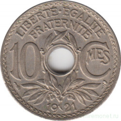 Монета. Франция. 10 сантимов 1921 год.