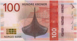 Банкнота. Норвегия. 100 крон 2016 год.