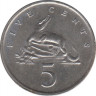 Монета. Ямайка. 5 центов 1986 год. рев.