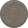 Монета. Великобритания. 1/2 кроны (2.5 шиллинга) 1956 год. ав.