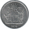  Монета. Исландия. 1 крона 1976 год. ав.