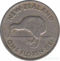 Монета. Новая Зеландия. 1 флорин 1961 год.