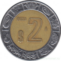Монета. Мексика. 2 песо 2003 год.
