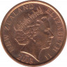 Монета. Новая Зеландия. 10 центов 2013 год. ав.