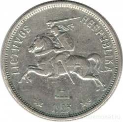 Монета. Литва. 5 литов 1925 год. 