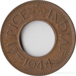 Монета. Британская Индия. 1 пайс 1944 год.