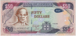 Банкнота. Ямайка. 50 долларов 2013 год. Тип 94а.
