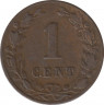 Монета. Нидерланды. 1 цент 1883
 год. рев.