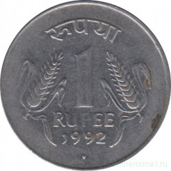 Монета. Индия. 1 рупия 1992 год.