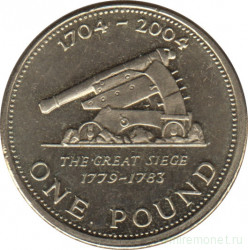 Монета. Гибралтар. 1 фунт 2004 год. 300 лет захвату Гибралтара.